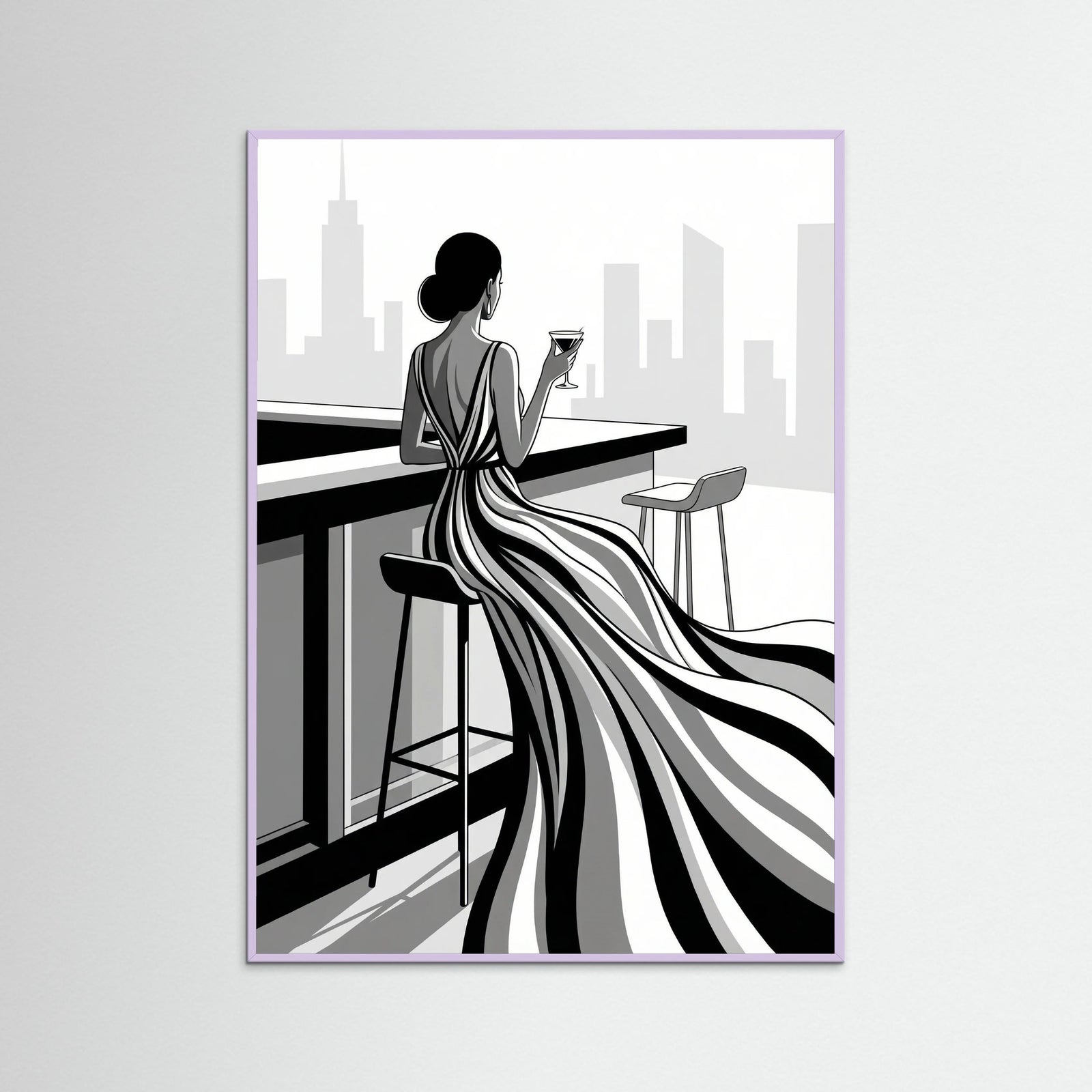 Lilac Wood Striped Elegance