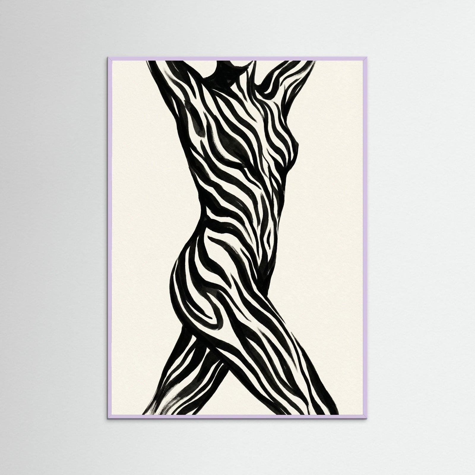 Lilac Wood Striped Silhouette Black