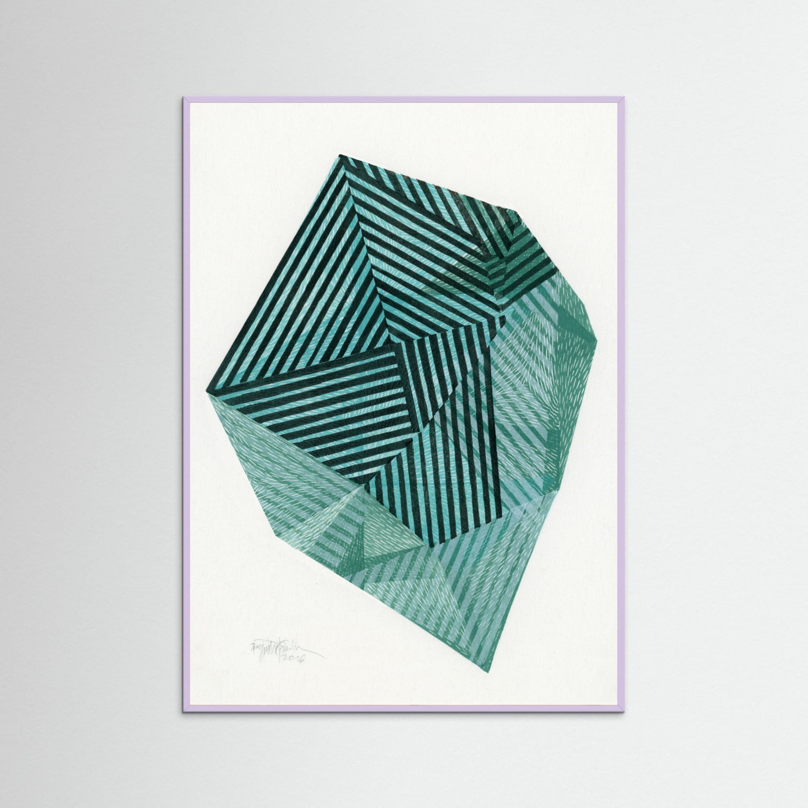 Lilac Wood Striped Stone I. Poster