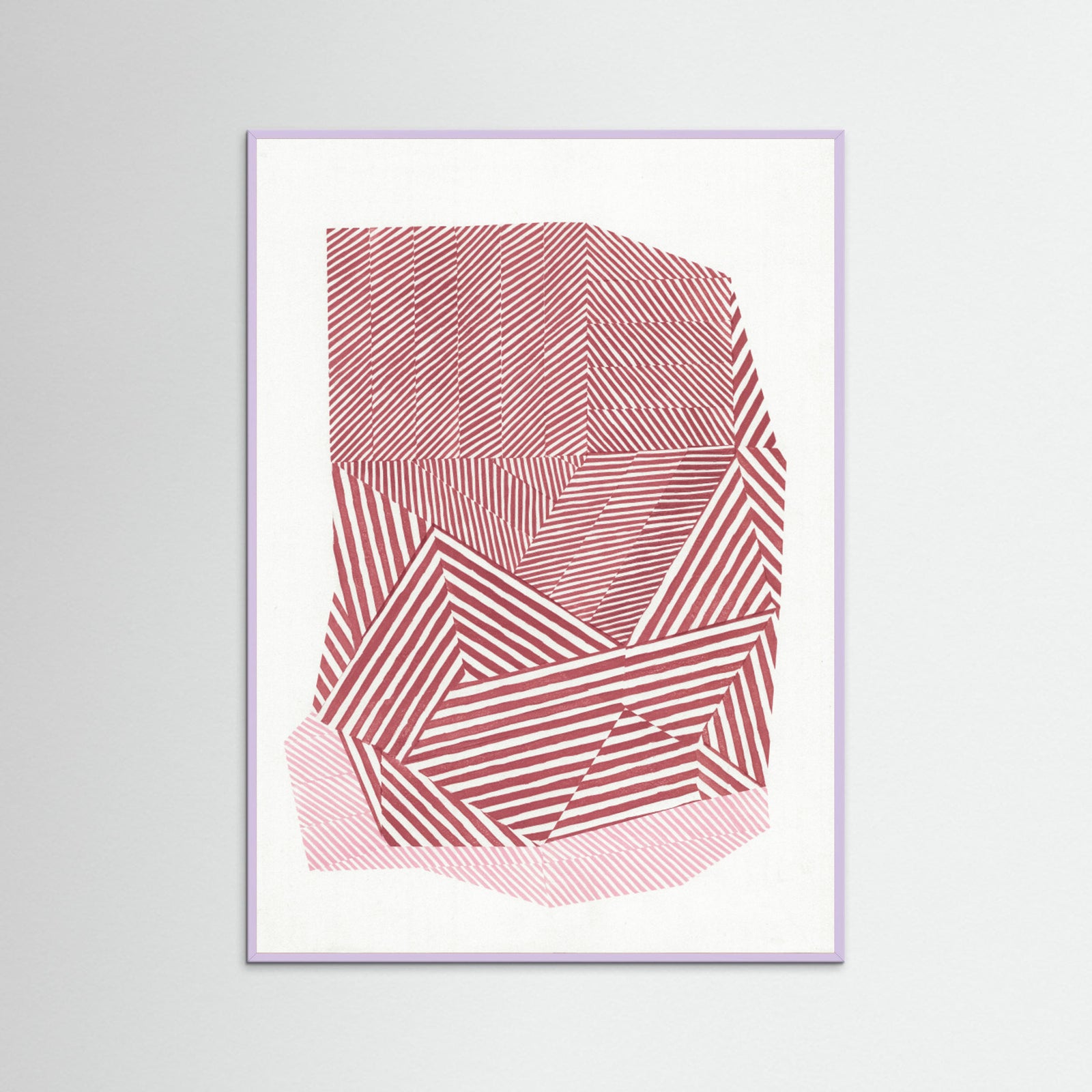 Lilac Wood Striped geometric shape Poster