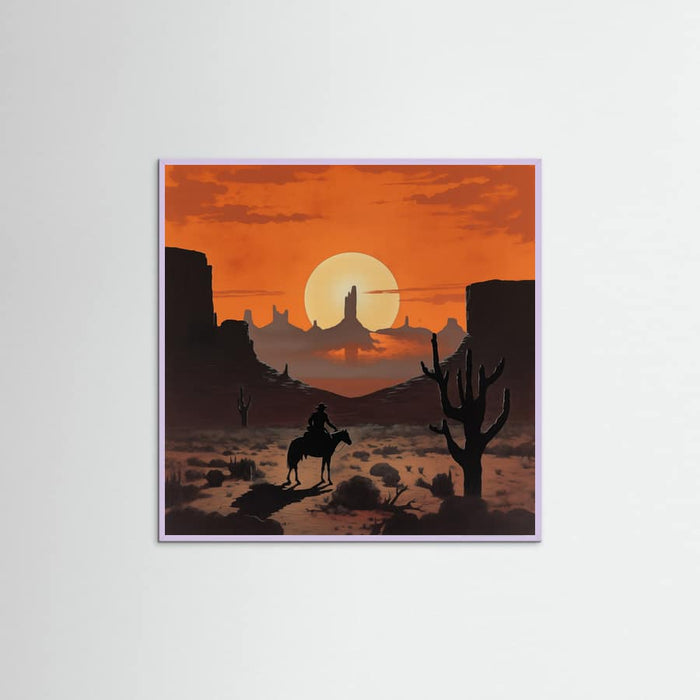 Lilac Wood Sunset Cowboy Poster