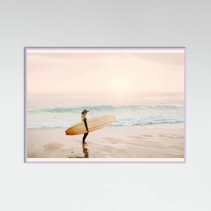 Lilac Wood Surfer Cowgirl Poster