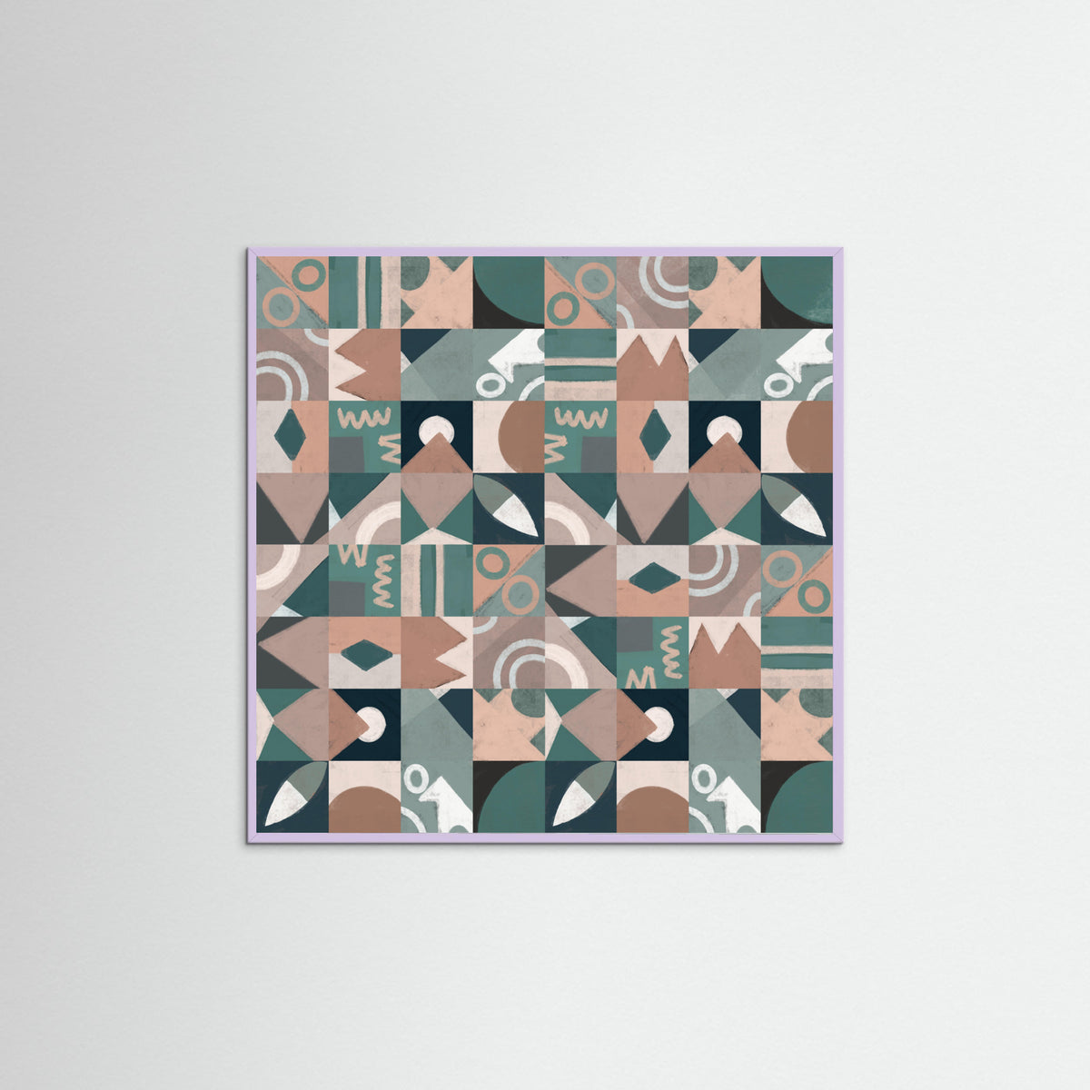 Lilac Wood The Mid Century Grid Pattern Poster