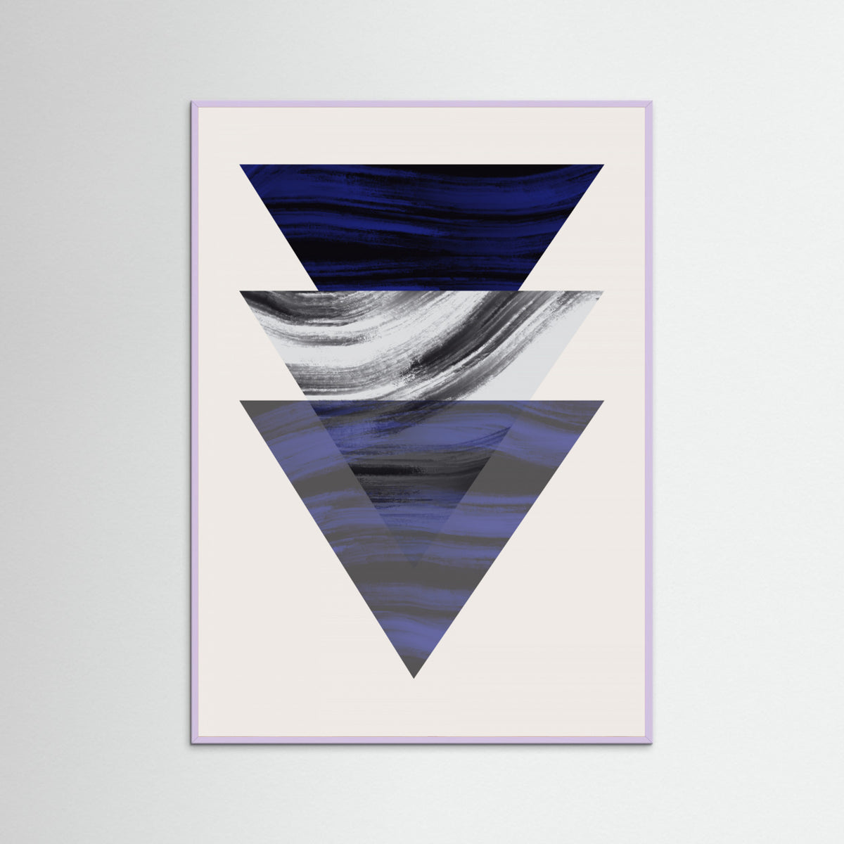 Lilac Wood Three Triangular Geometric Poster
