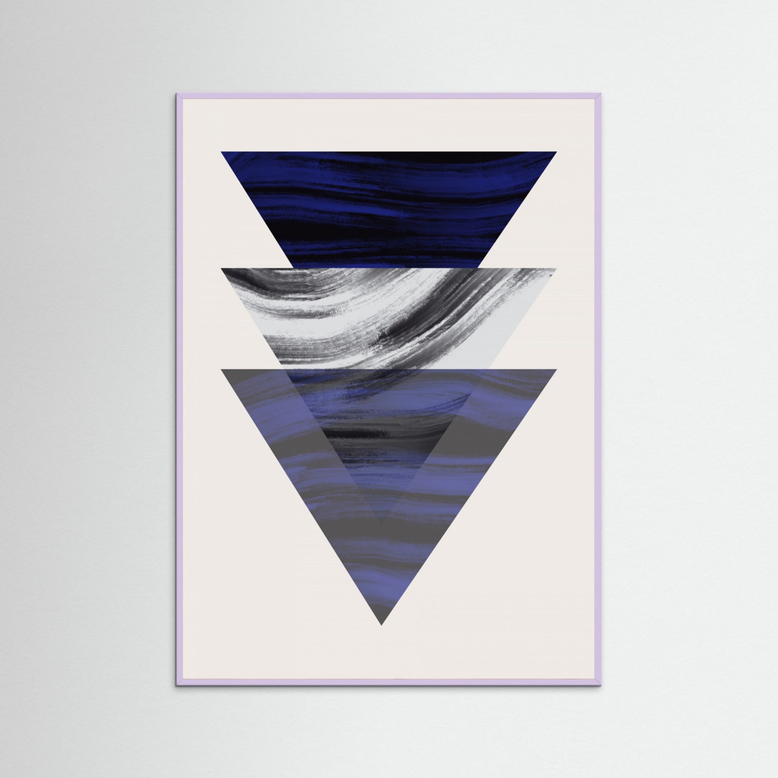 Lilac Wood Three Triangular Geometric Poster
