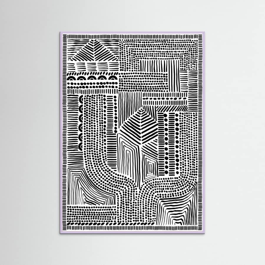 Lilac Wood Tribal Abstract Poster