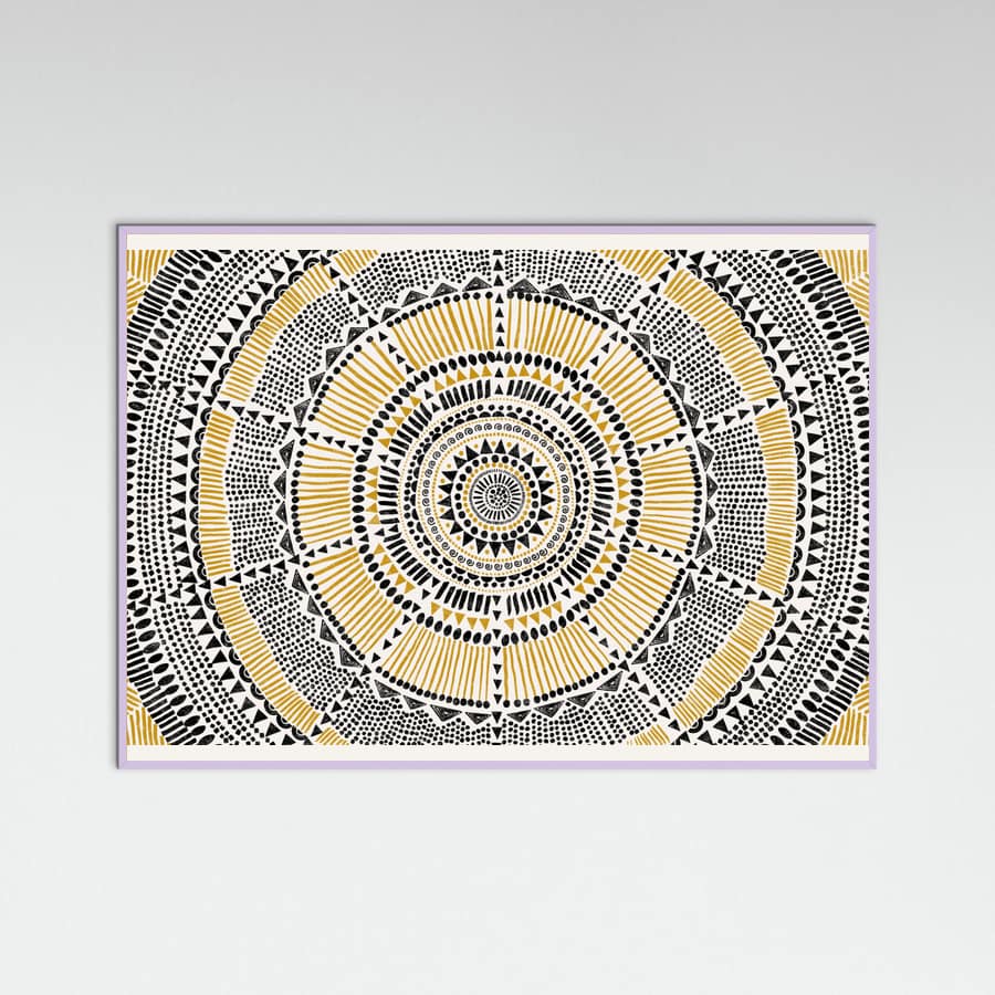 Lilac Wood Tribal Sun Poster