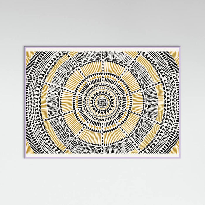 Lilac Wood Tribal Sun Poster