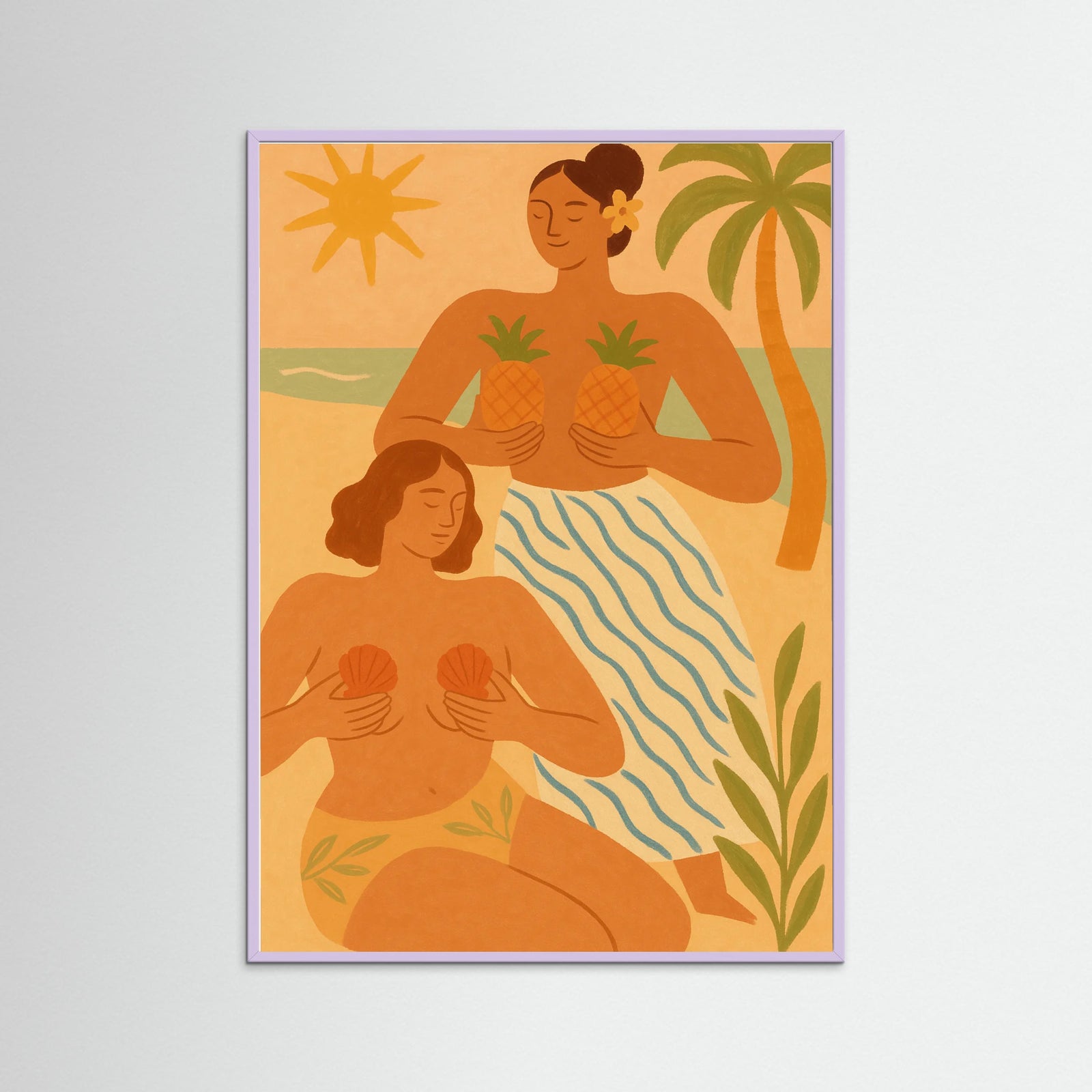 Lilac Wood Tropical Figures