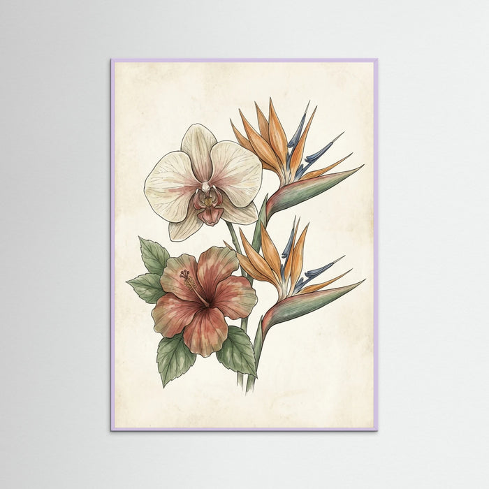 Lilac Wood Tropical Palm Study