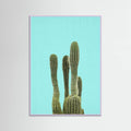 Lilac Wood Turquoise Cactus Poster