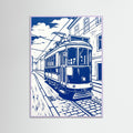 Lilac Wood Urban Blue Print