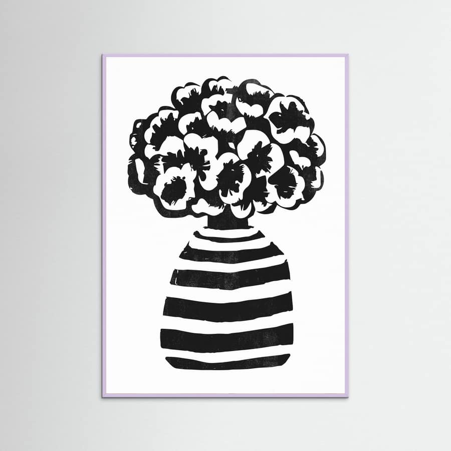 Vase Striped Poster – plakat og kunsttryk