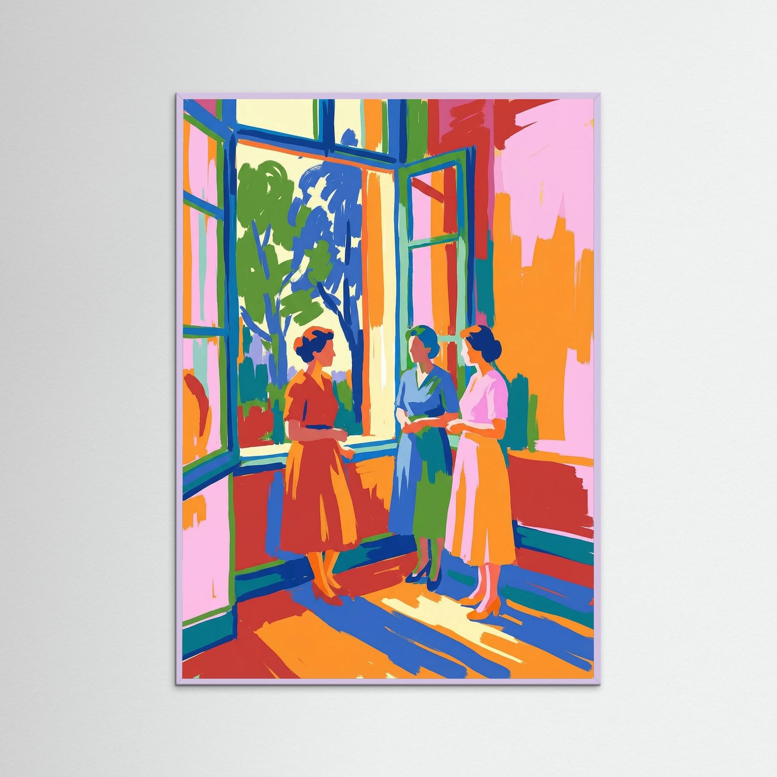 Lilac Wood Vibrant Fauvist Figure Blue