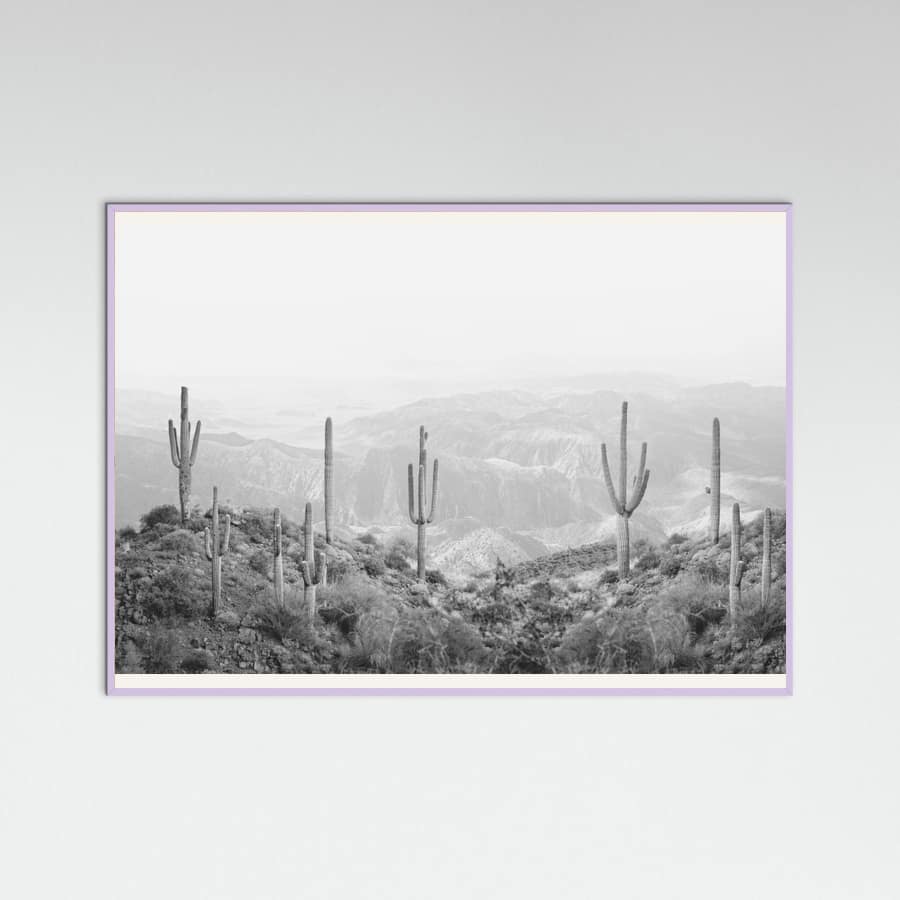 Lilac Wood Western Cactus Poster