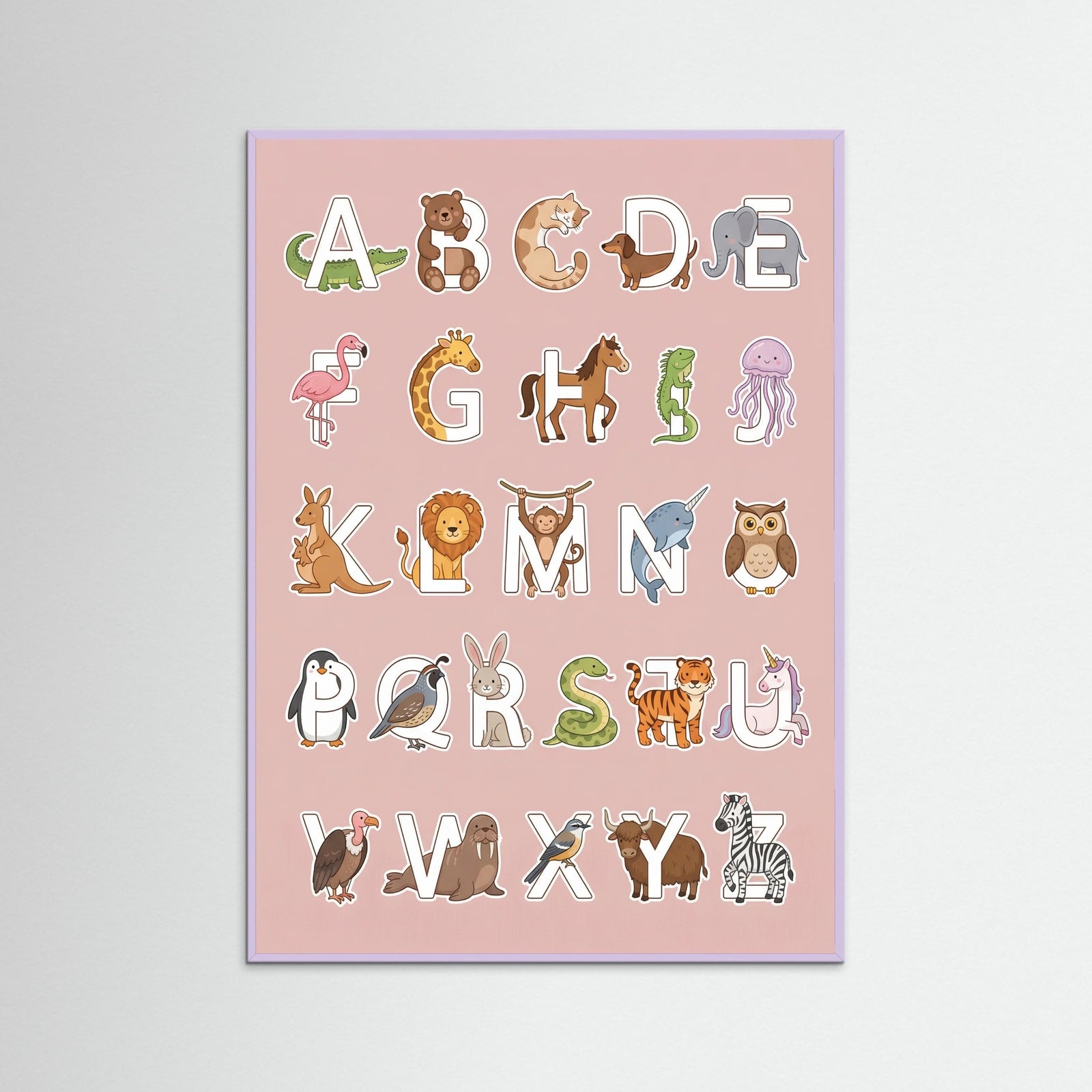 Lilac Wood Whimsical Number Animals