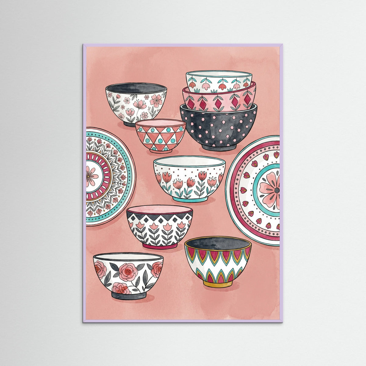 Lilac Wood Whimsical Teacups