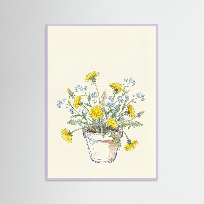 Lilac Wood Wildflower Sketch Vase