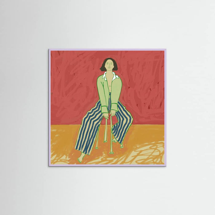 Woman on stool Poster – Poster und Kunstdruck