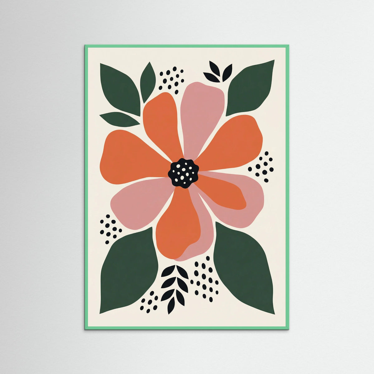 Mint Wood Abstract Bloom Garden