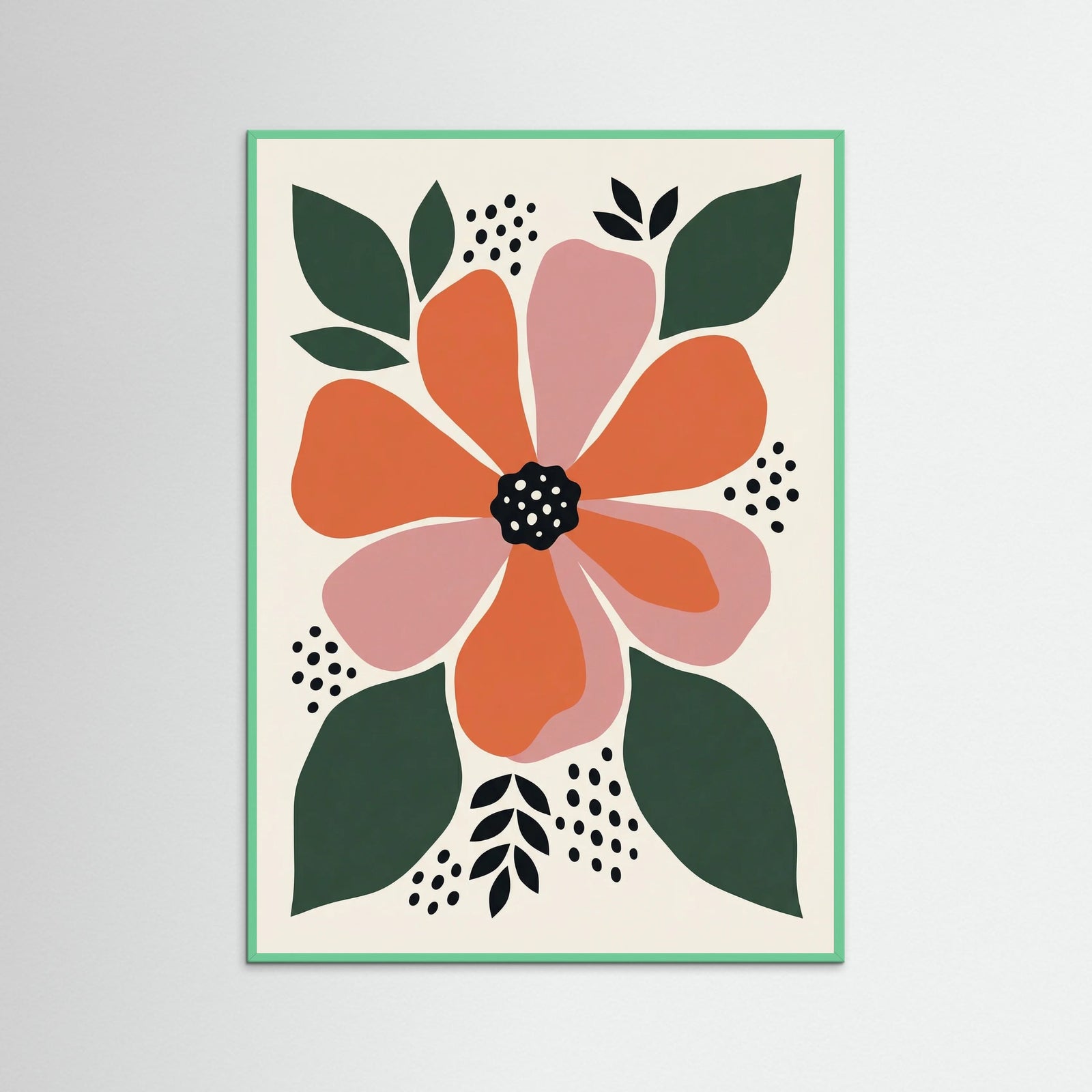 Mint Wood Abstract Bloom Garden