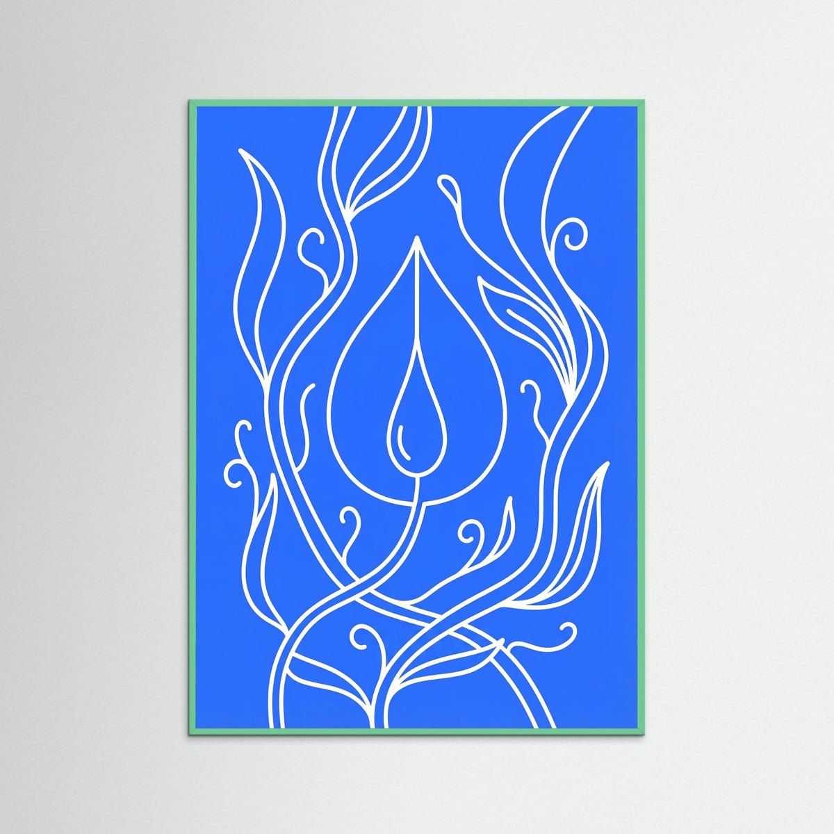 Mint Wood Abstract Bloom