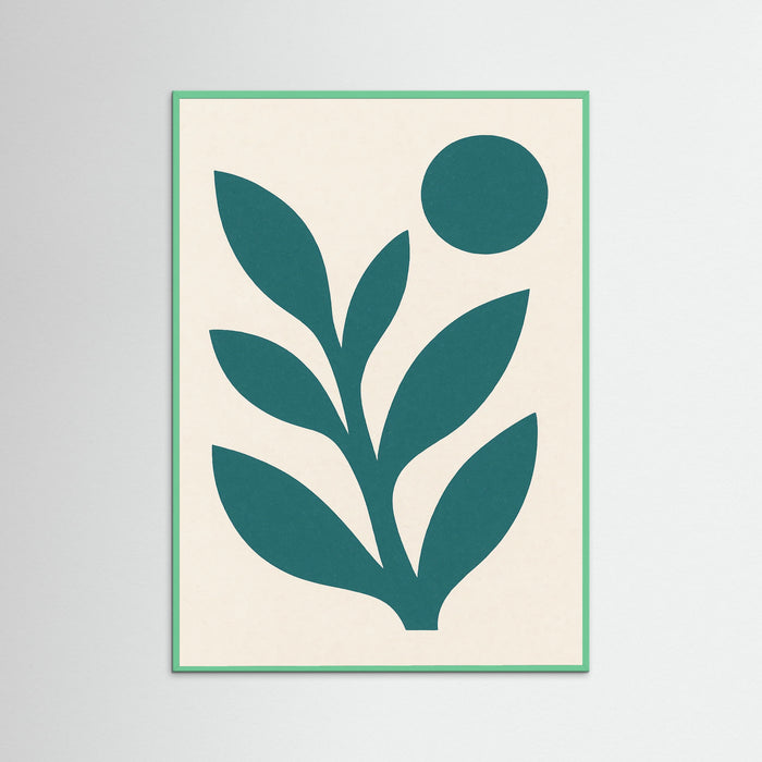 Mint Wood Abstract Blue Figure