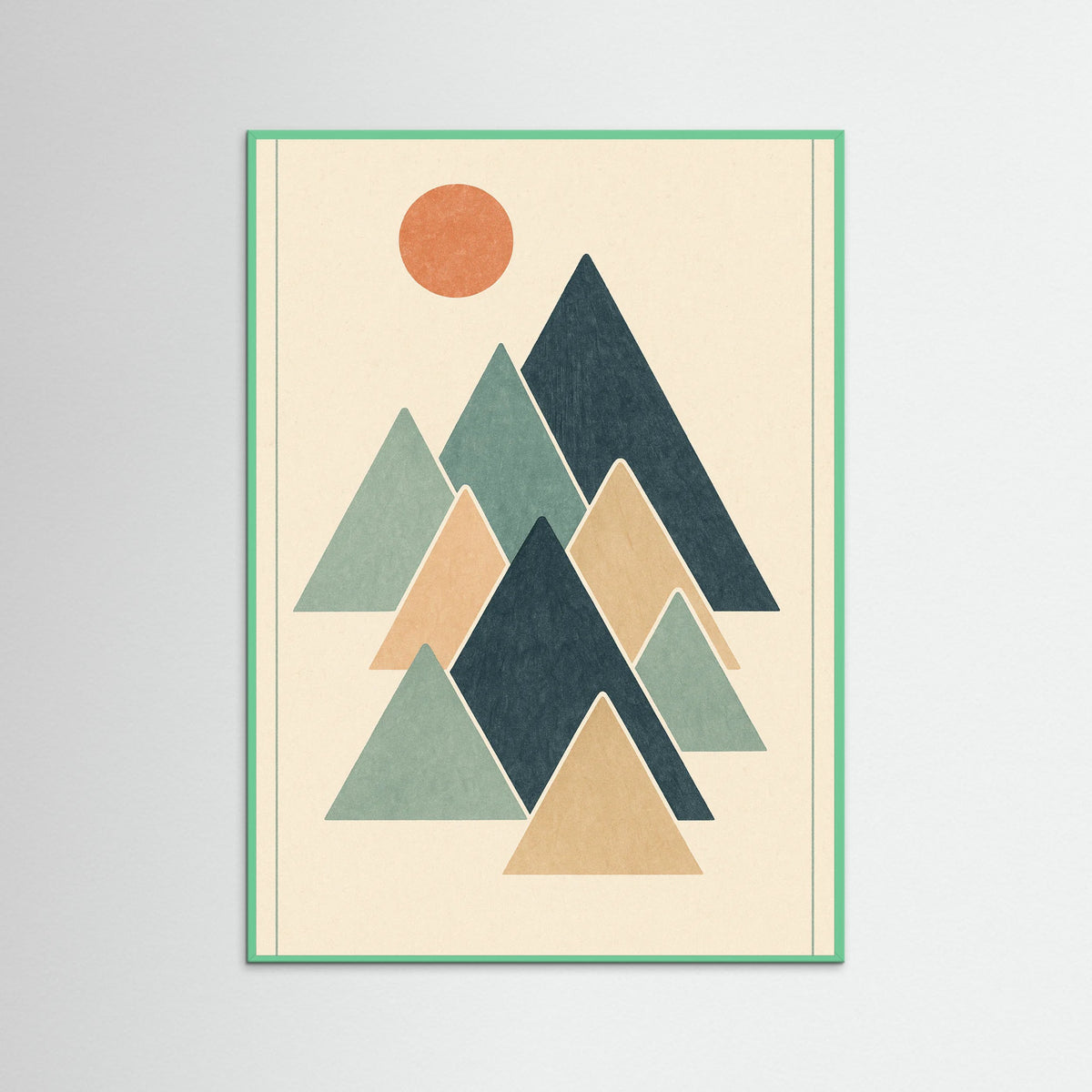 Mint Wood Abstract Blue Shape