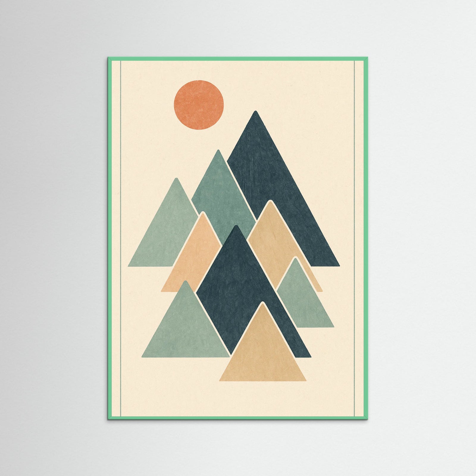 Mint Wood Abstract Blue Shape