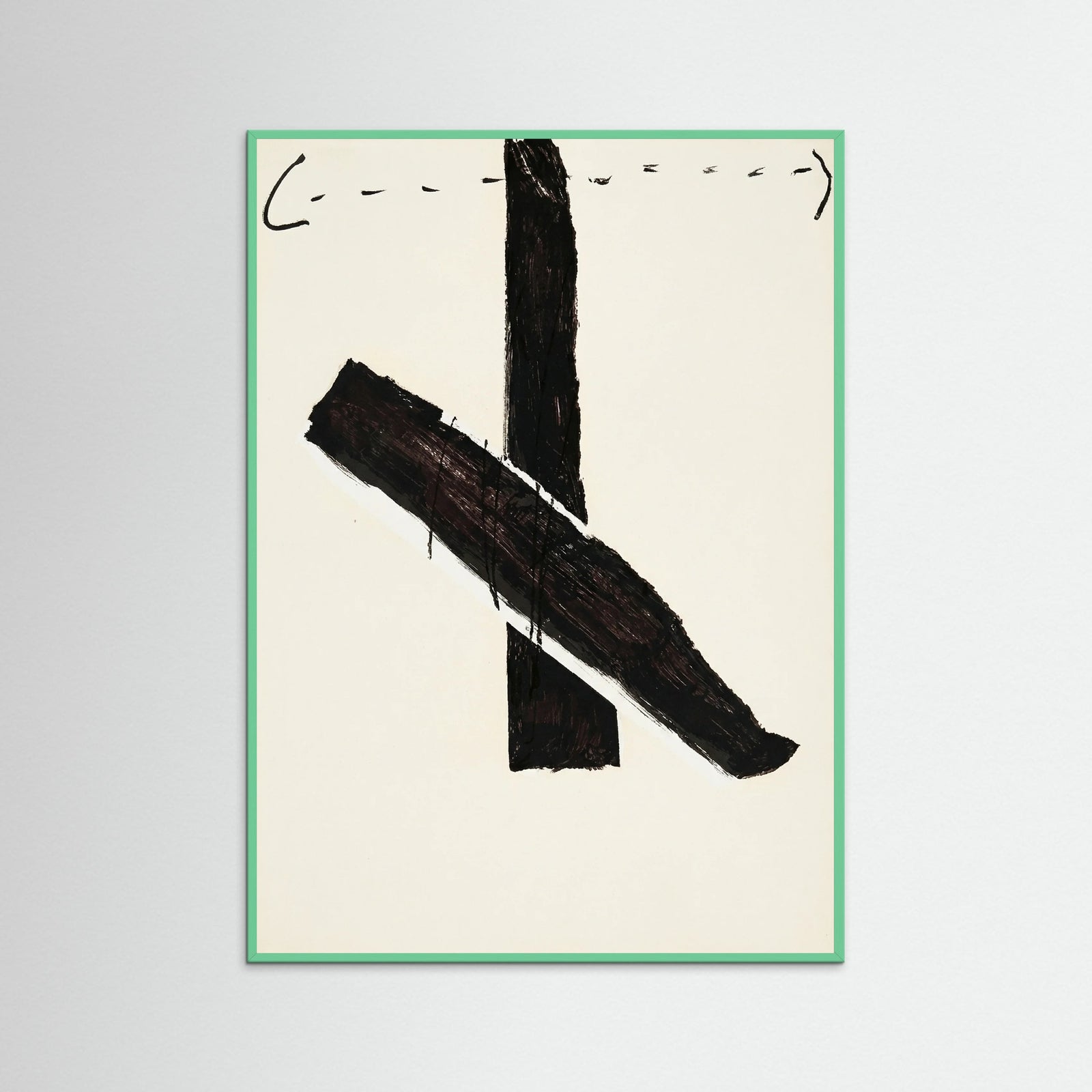 Mint Wood Abstract Brush Mark