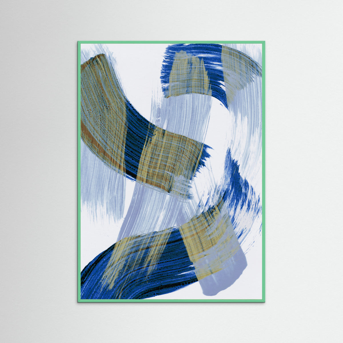Mint Wood Abstract Brush Strokes 13 Poster