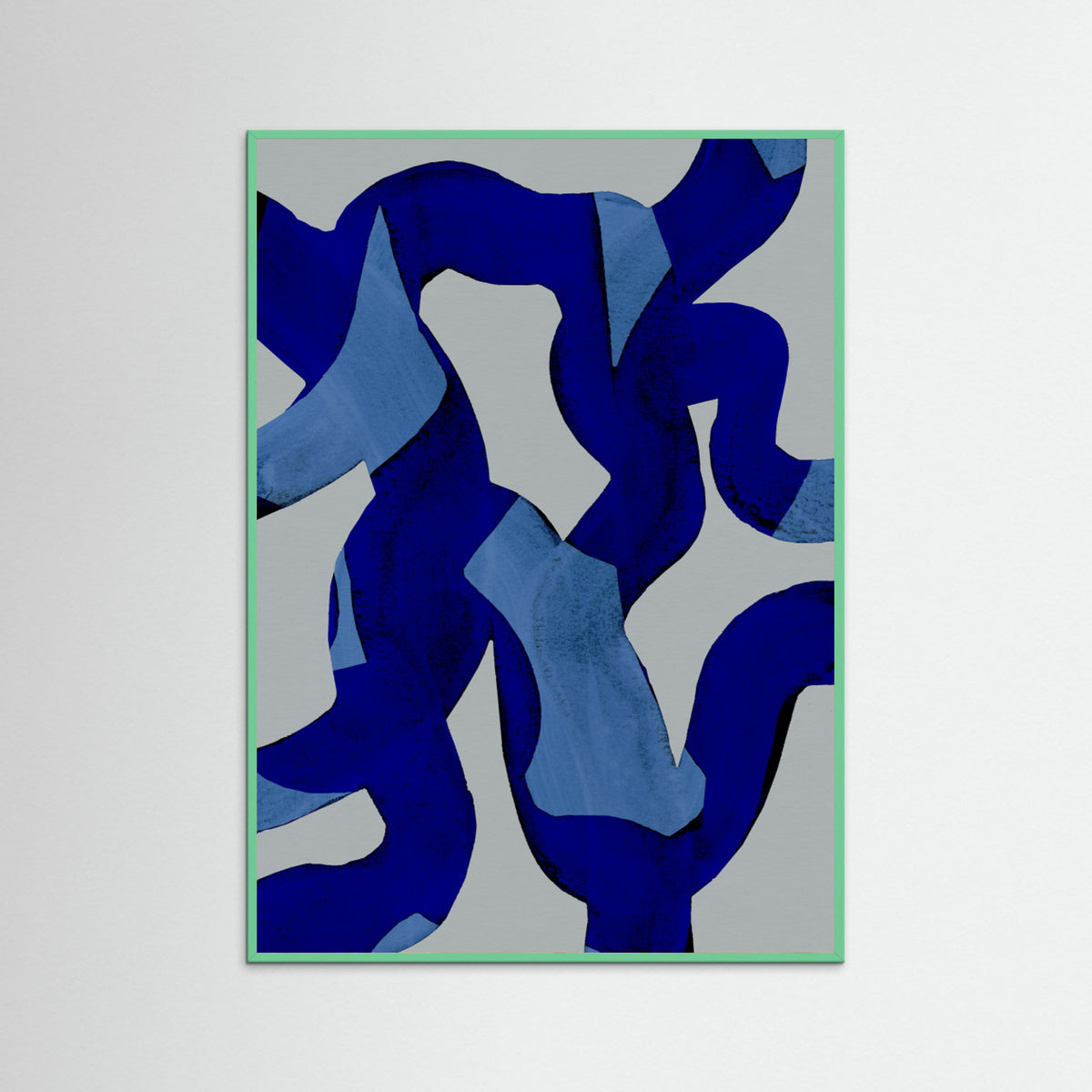 Mint Wood Abstract Brush Strokes 65X Poster