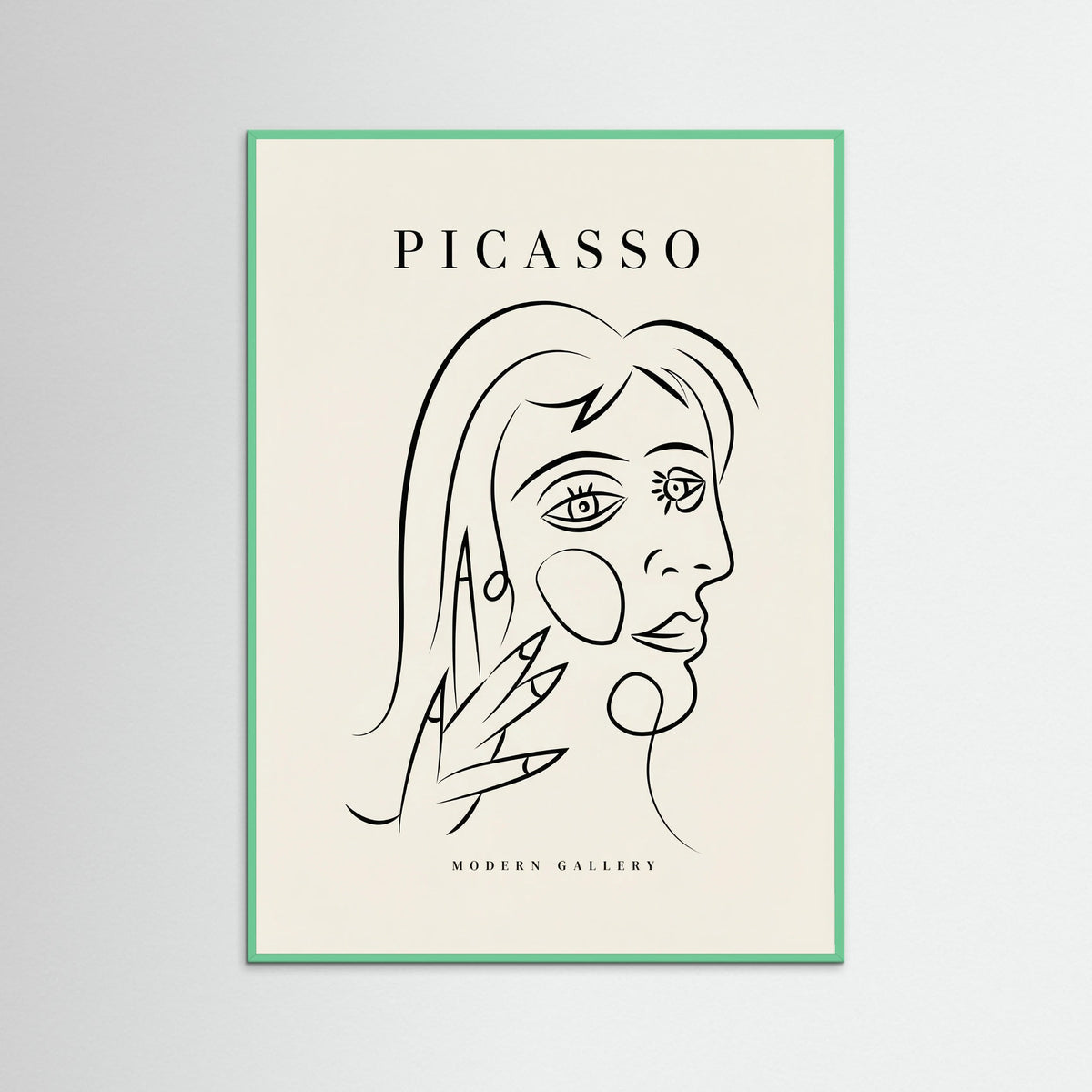 Mint Wood Abstract Contour Portrait