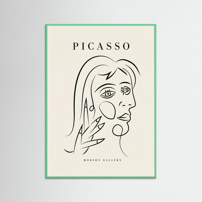 Mint Wood Abstract Contour Portrait
