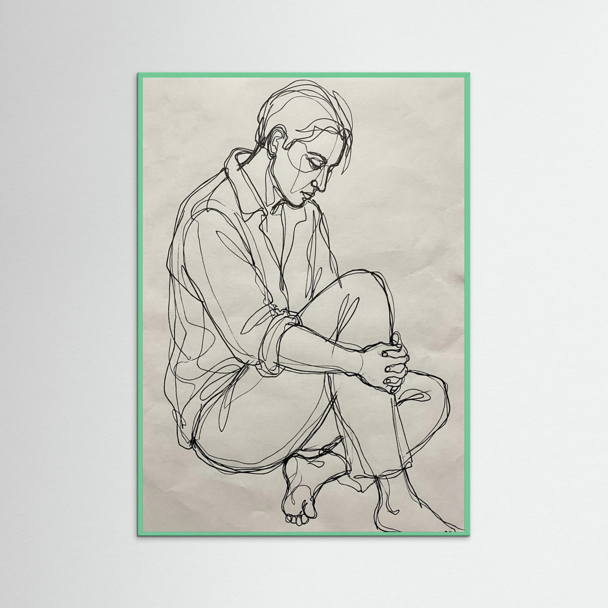 Mint Wood Abstract Contour