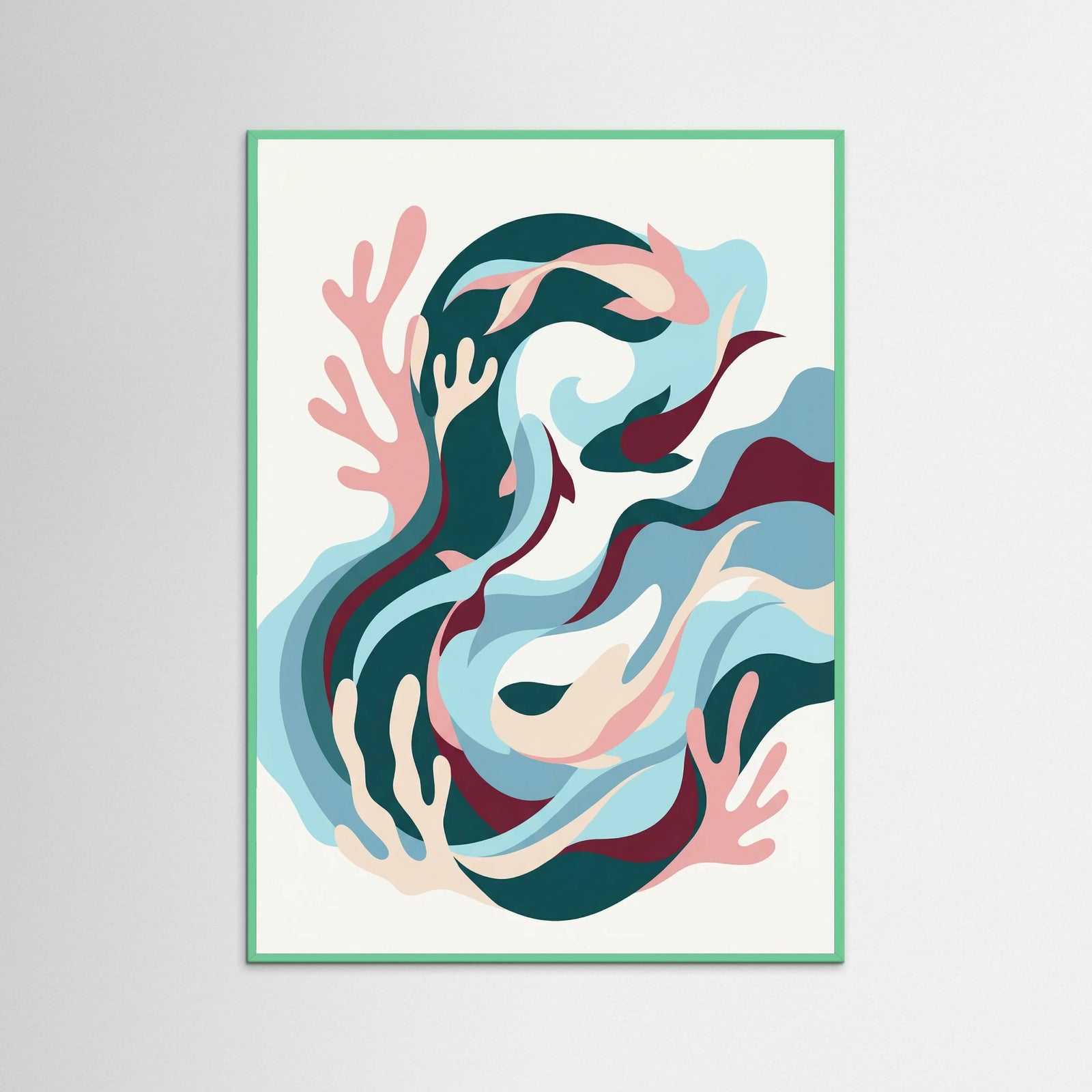 Mint Wood Abstract Embrace