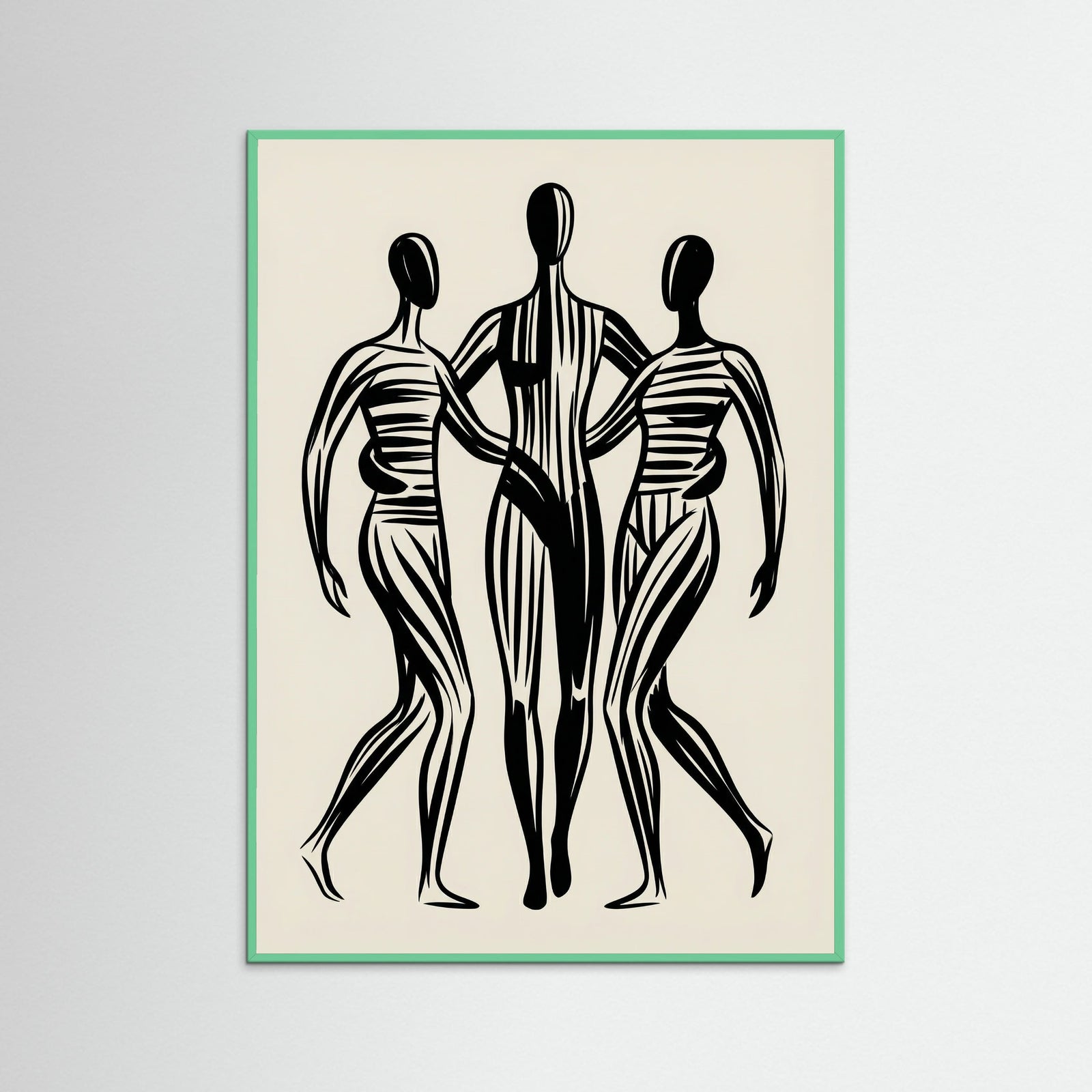 Mint Wood Abstract Embrace