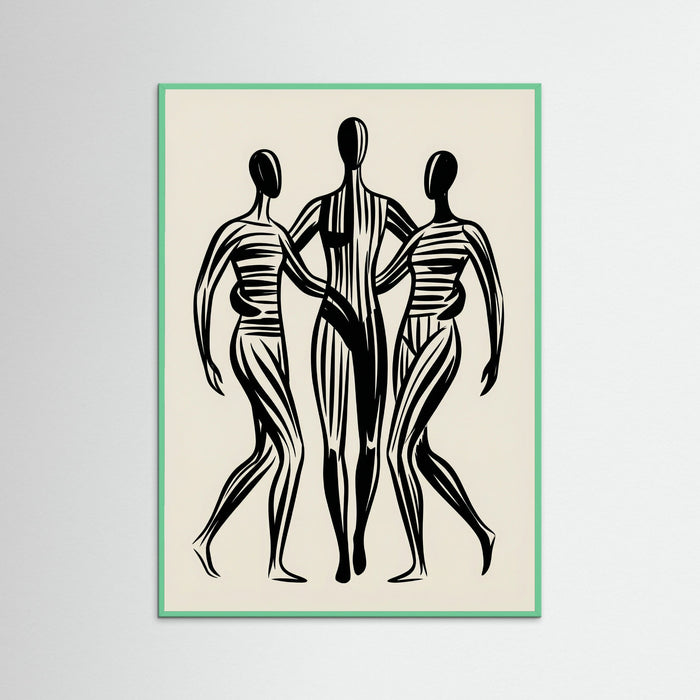 Mint Wood Abstract Embrace