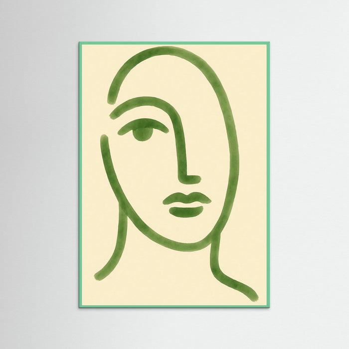 Mint Wood Abstract Faces