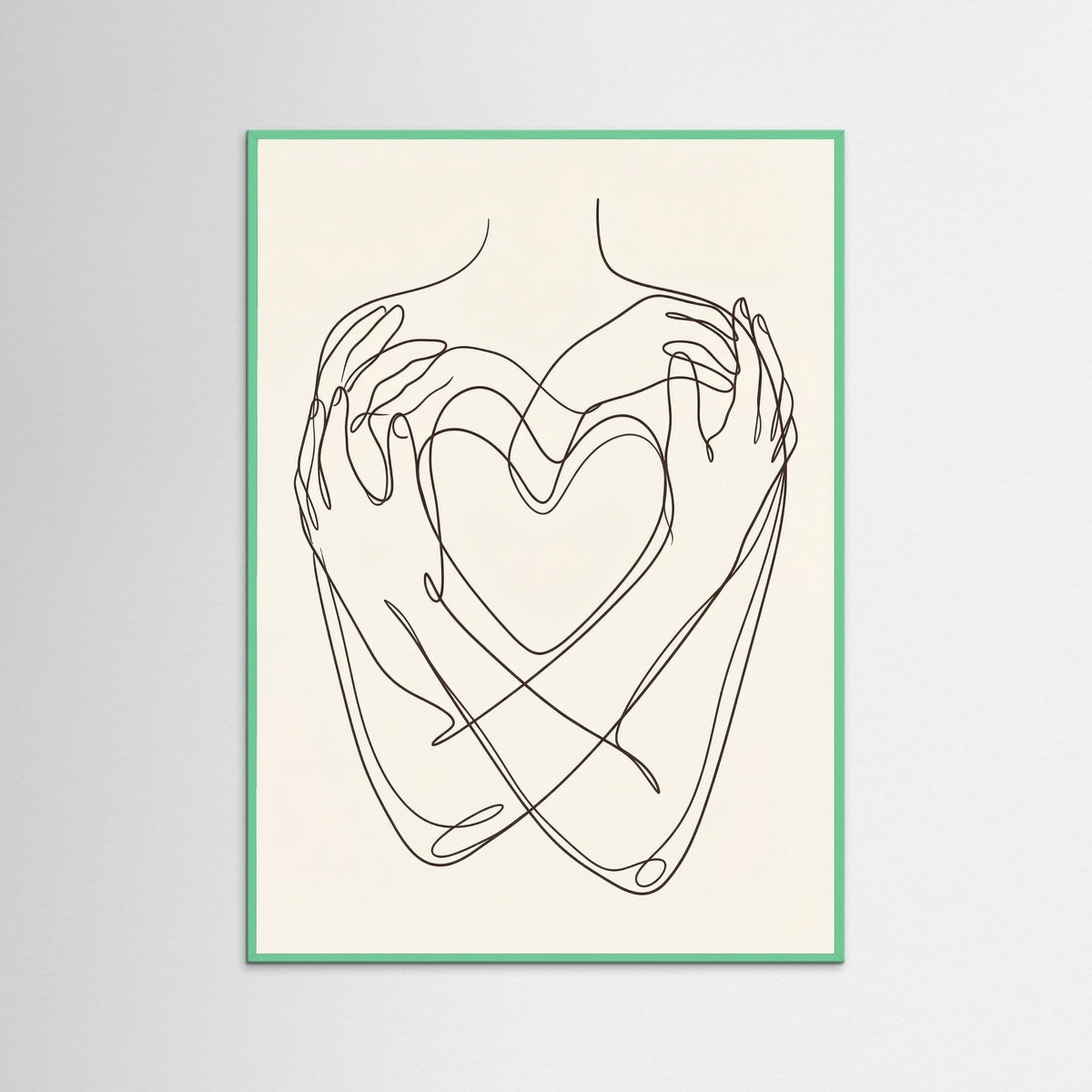 Mint Wood Abstract Faces