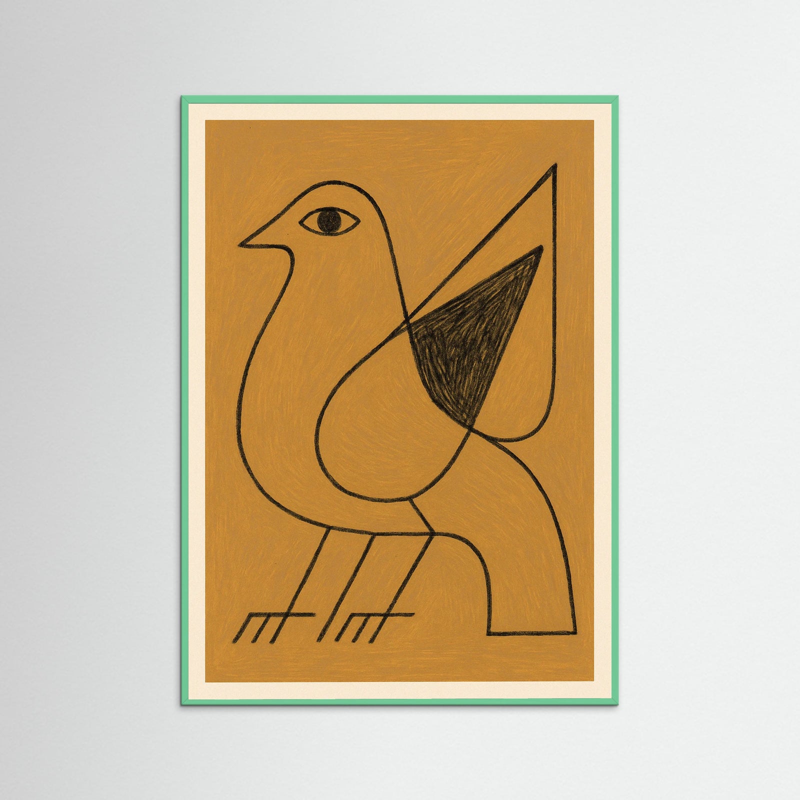 Mint Wood Abstract Figure