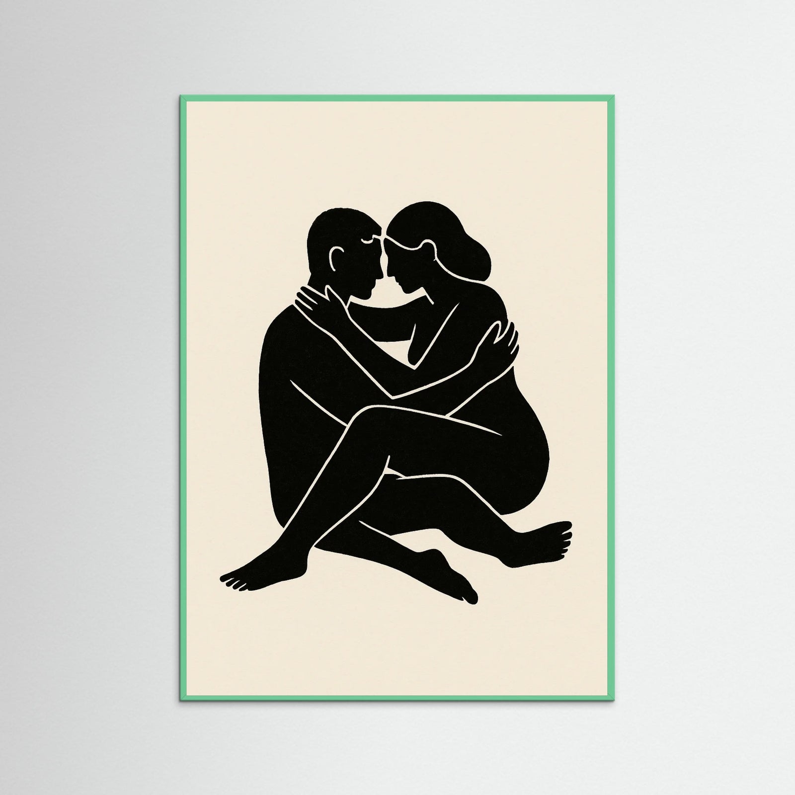 Mint Wood Abstract Figure