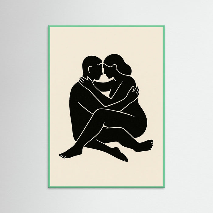 Mint Wood Abstract Figure