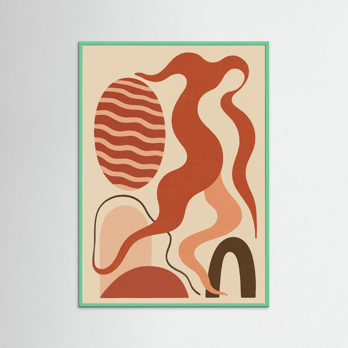 Mint Wood Abstract Figure