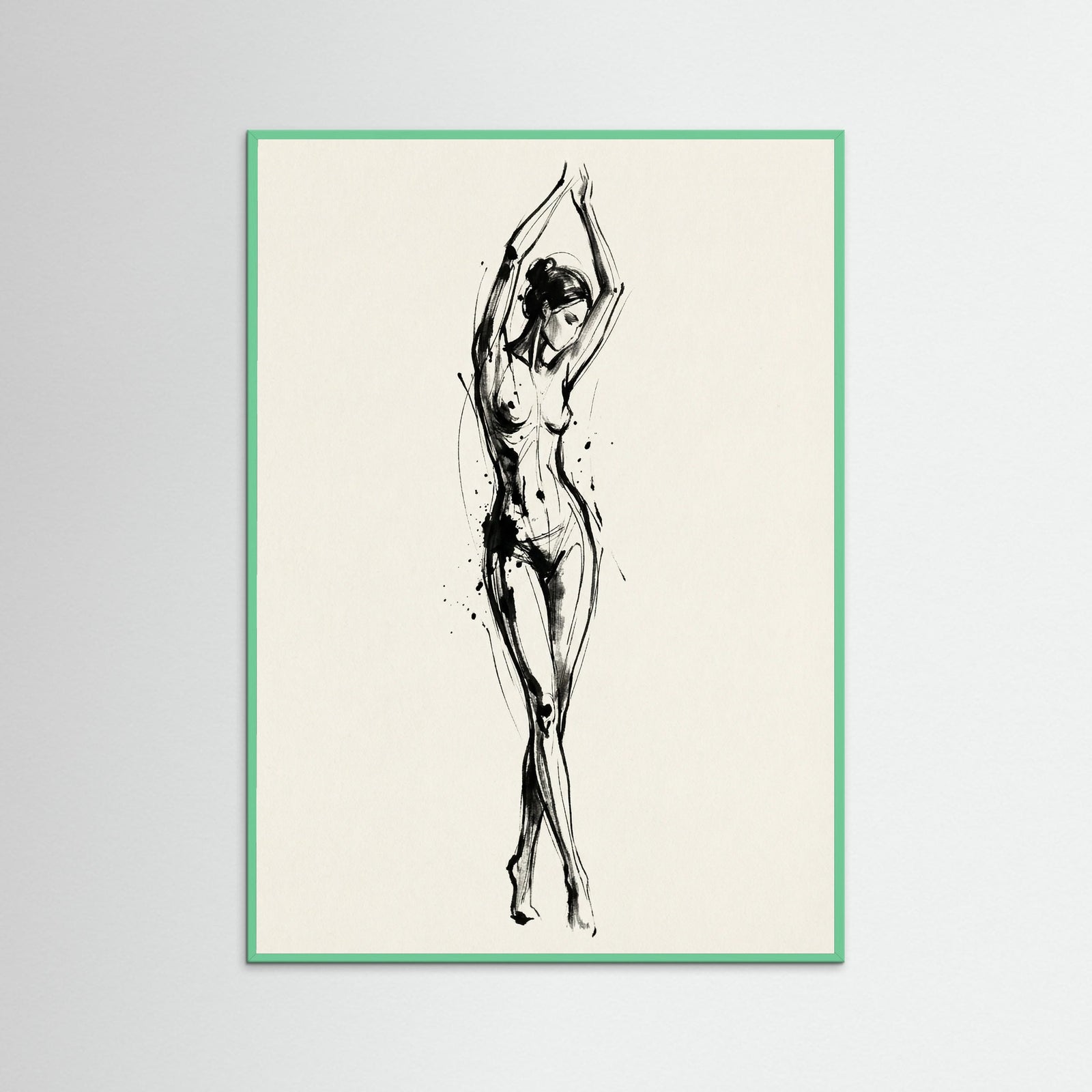 Mint Wood Abstract Gaze Black