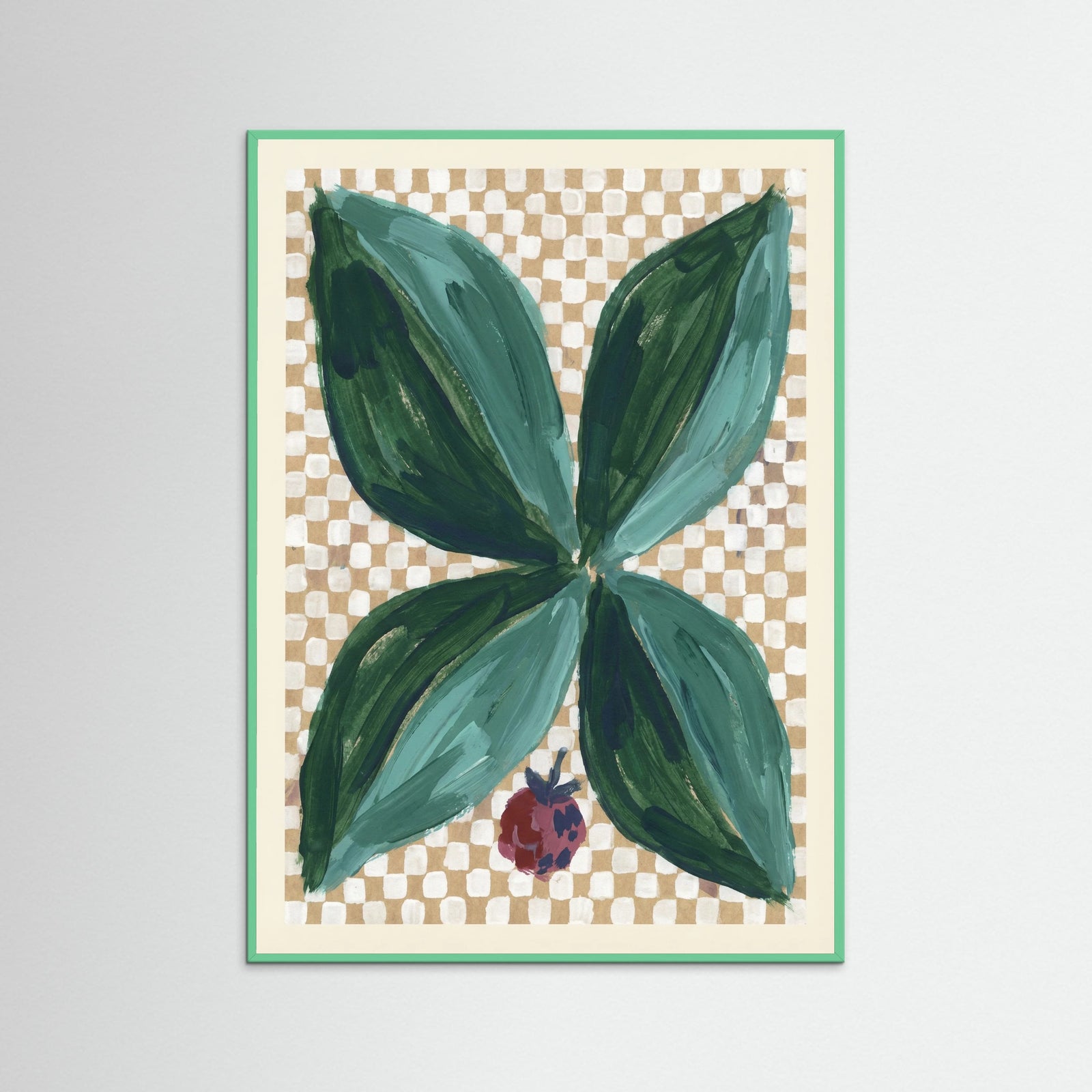 Mint Wood Abstract Indigo Bloom