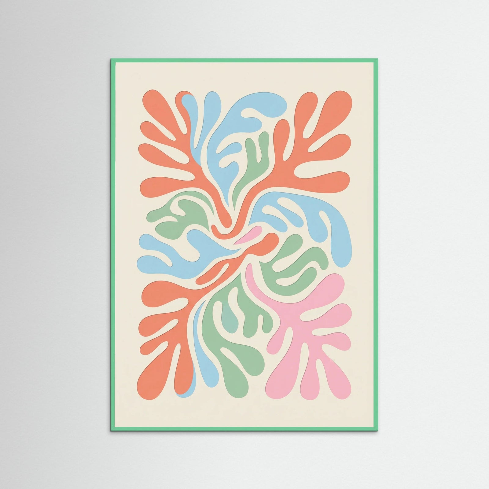 Mint Wood Abstract Organic Forms