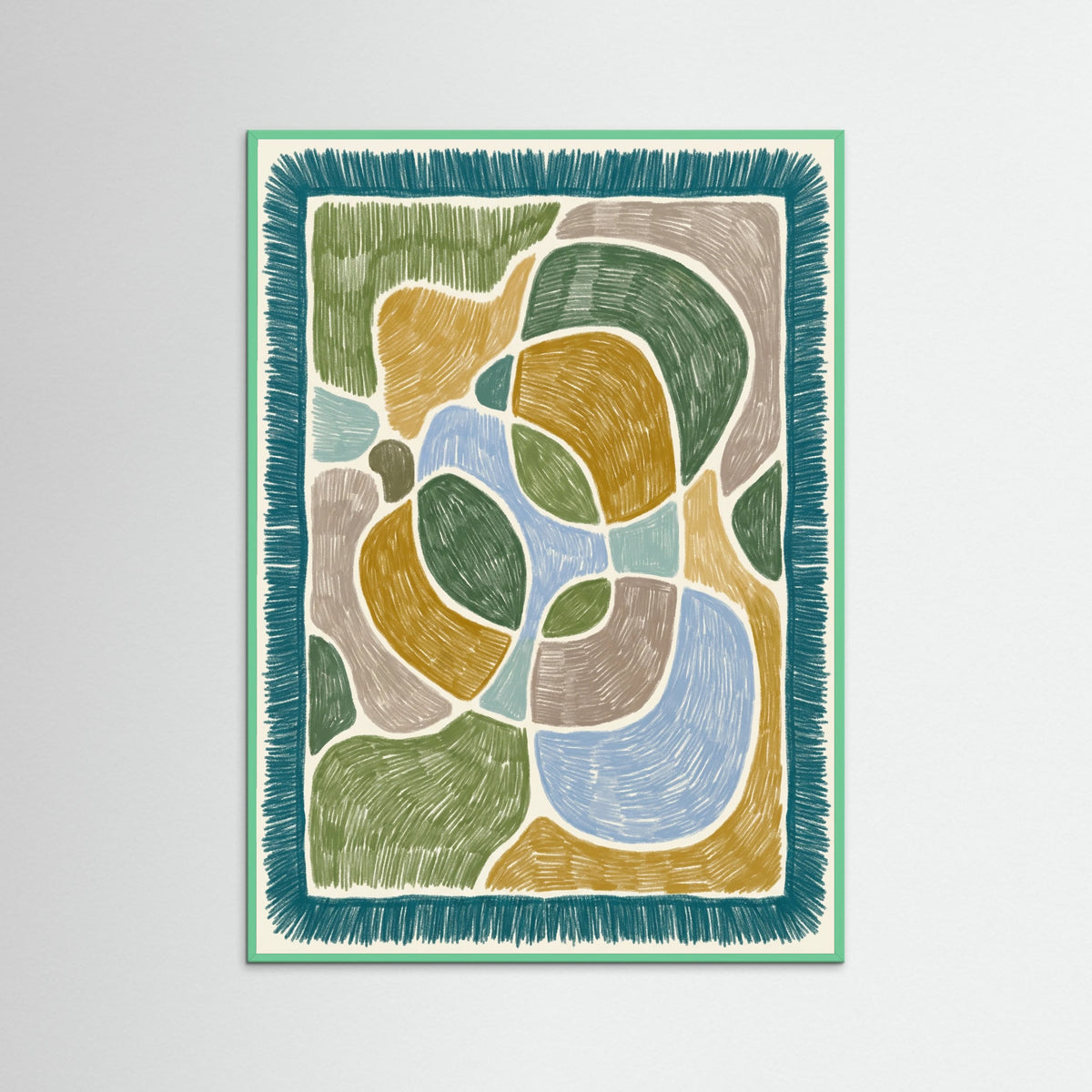 Mint Wood Abstract Patchwork