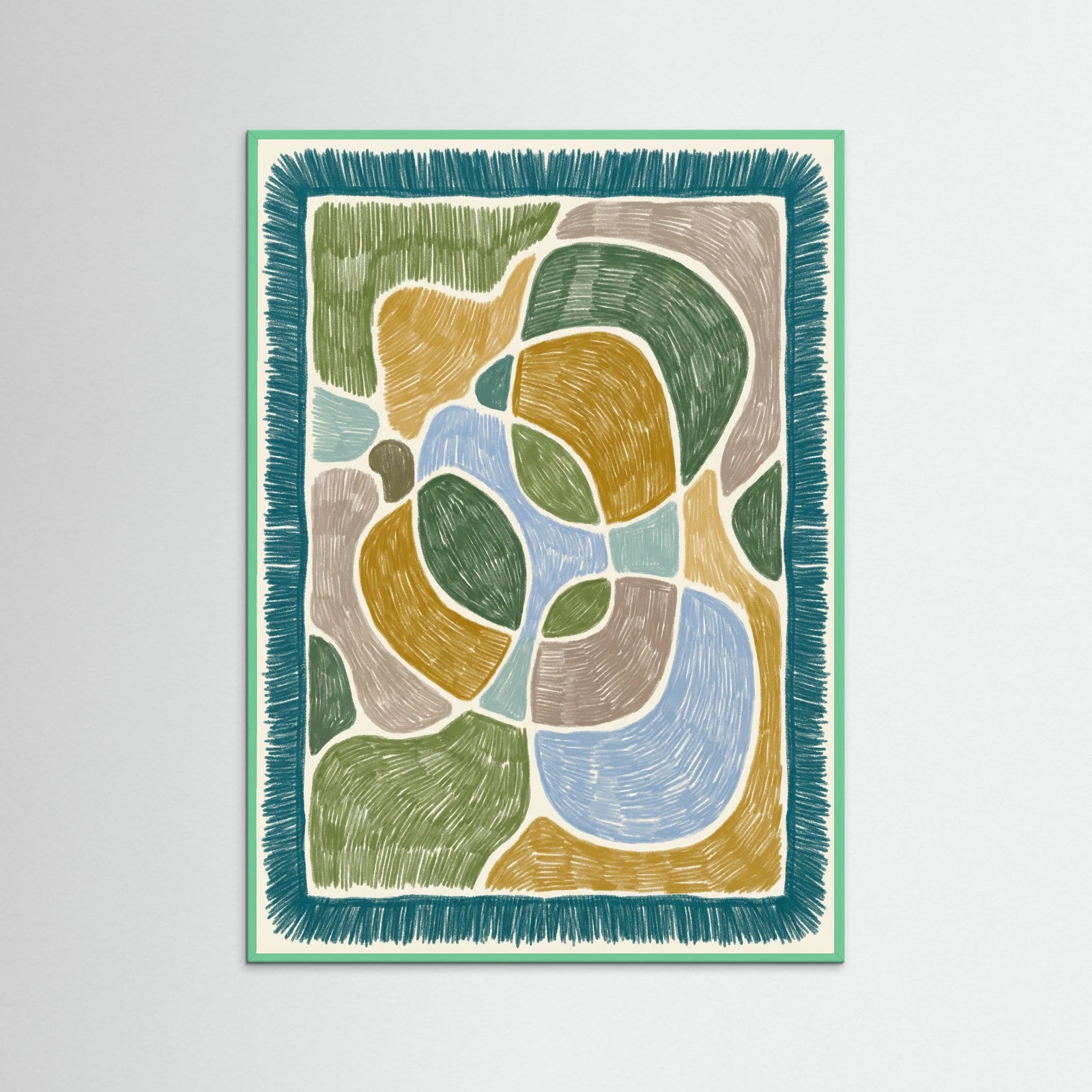 Mint Wood Abstract Patchwork