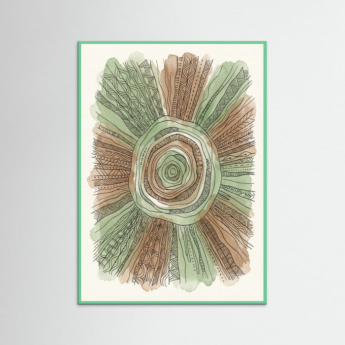 Mint Wood Abstract Pattern Bands